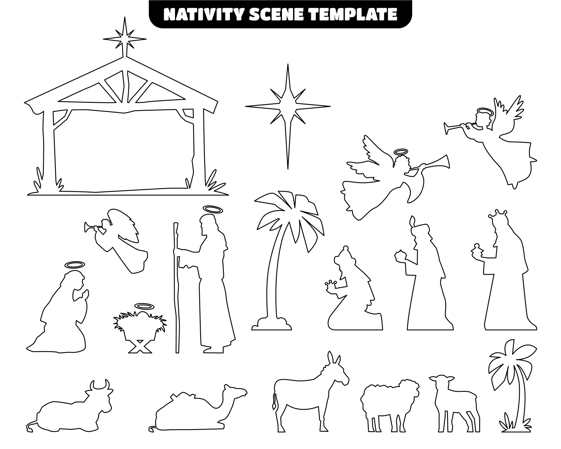 Printable Nativity Scene Template