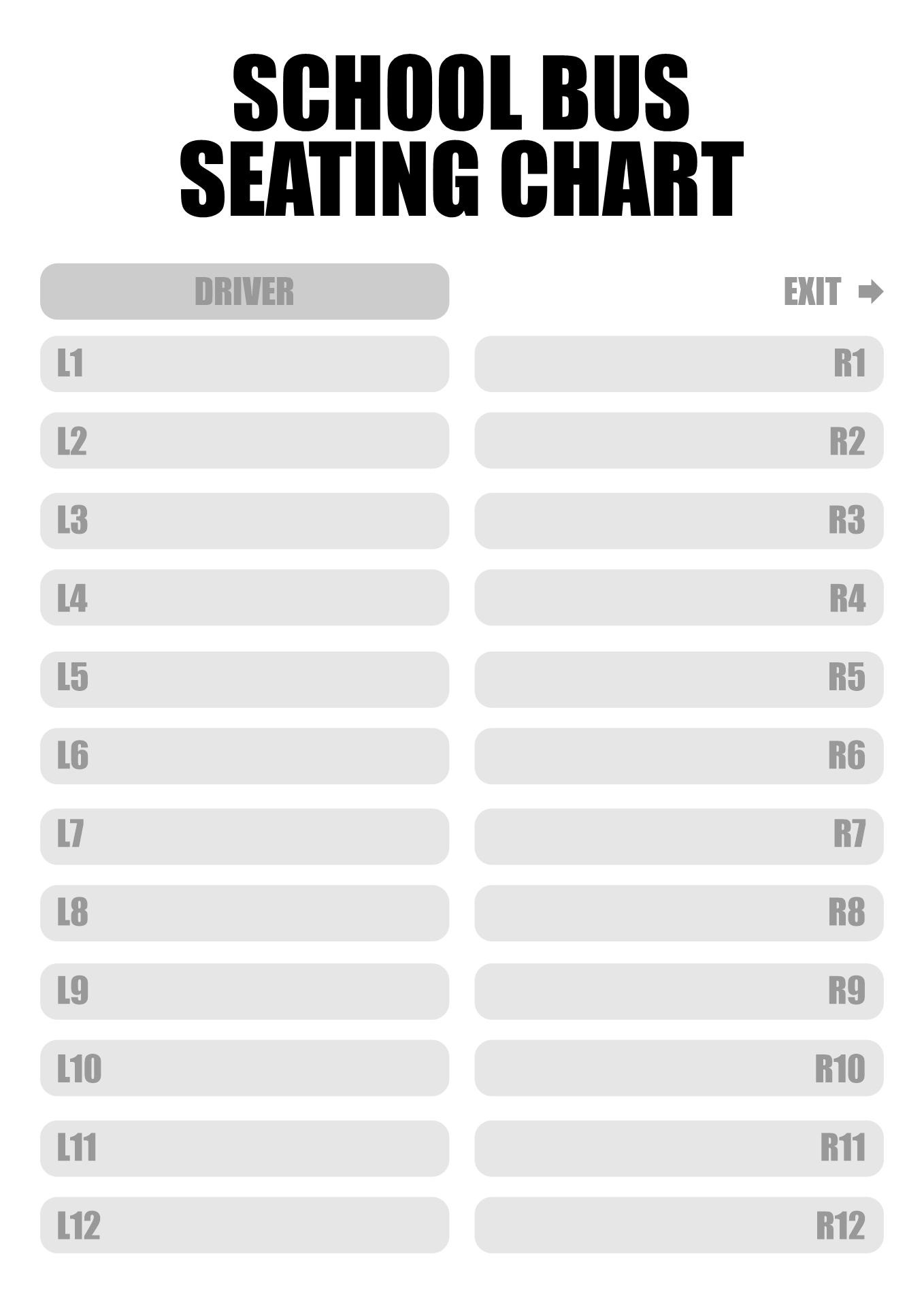 Bus Seating Chart Template Bus Seating Chart Template