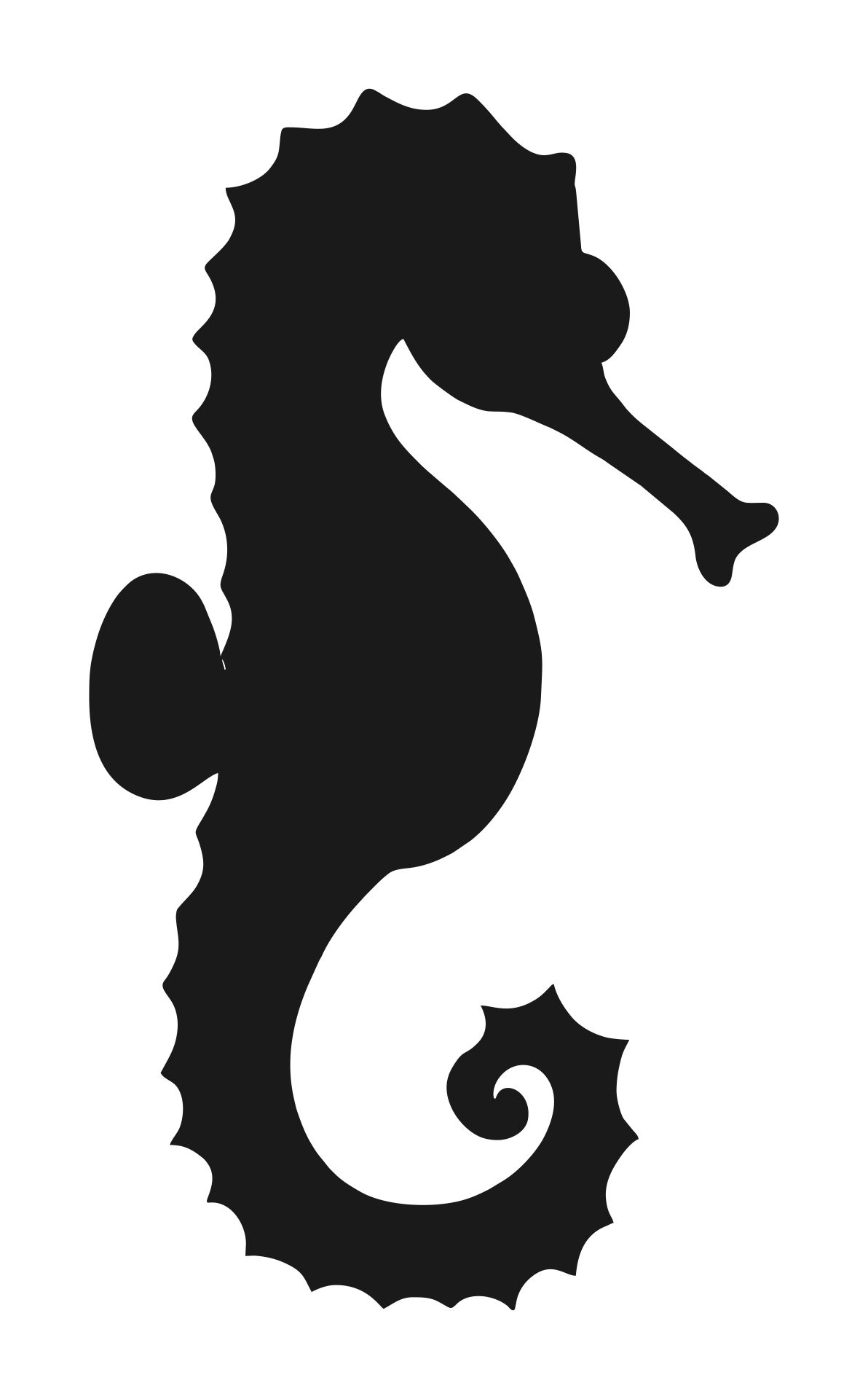 Printable Seahorse Silhouette