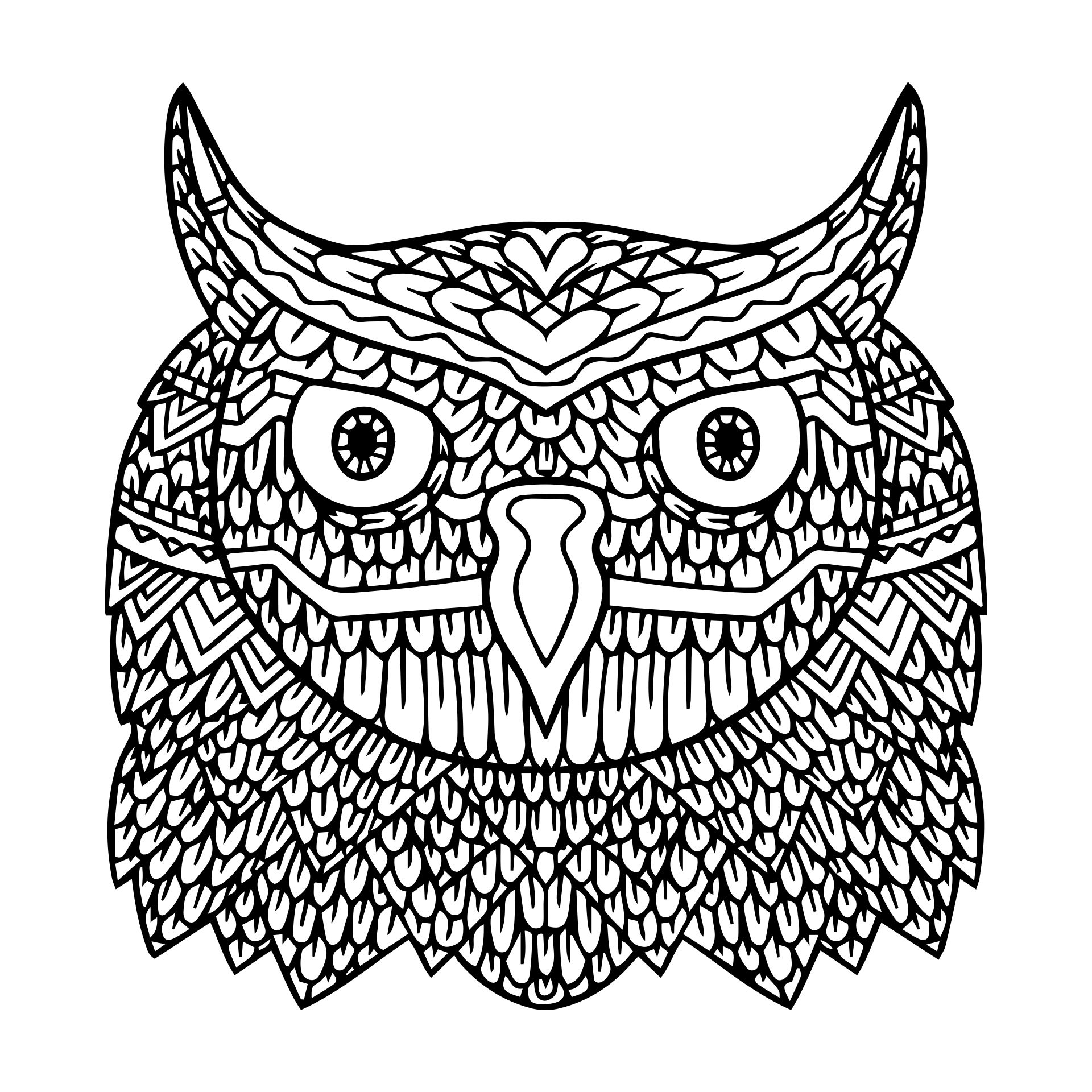 Scary Halloween Owl Coloring Pages
