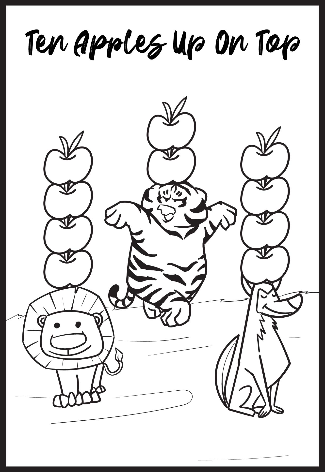 Ten Apples Up On Top Coloring Pages