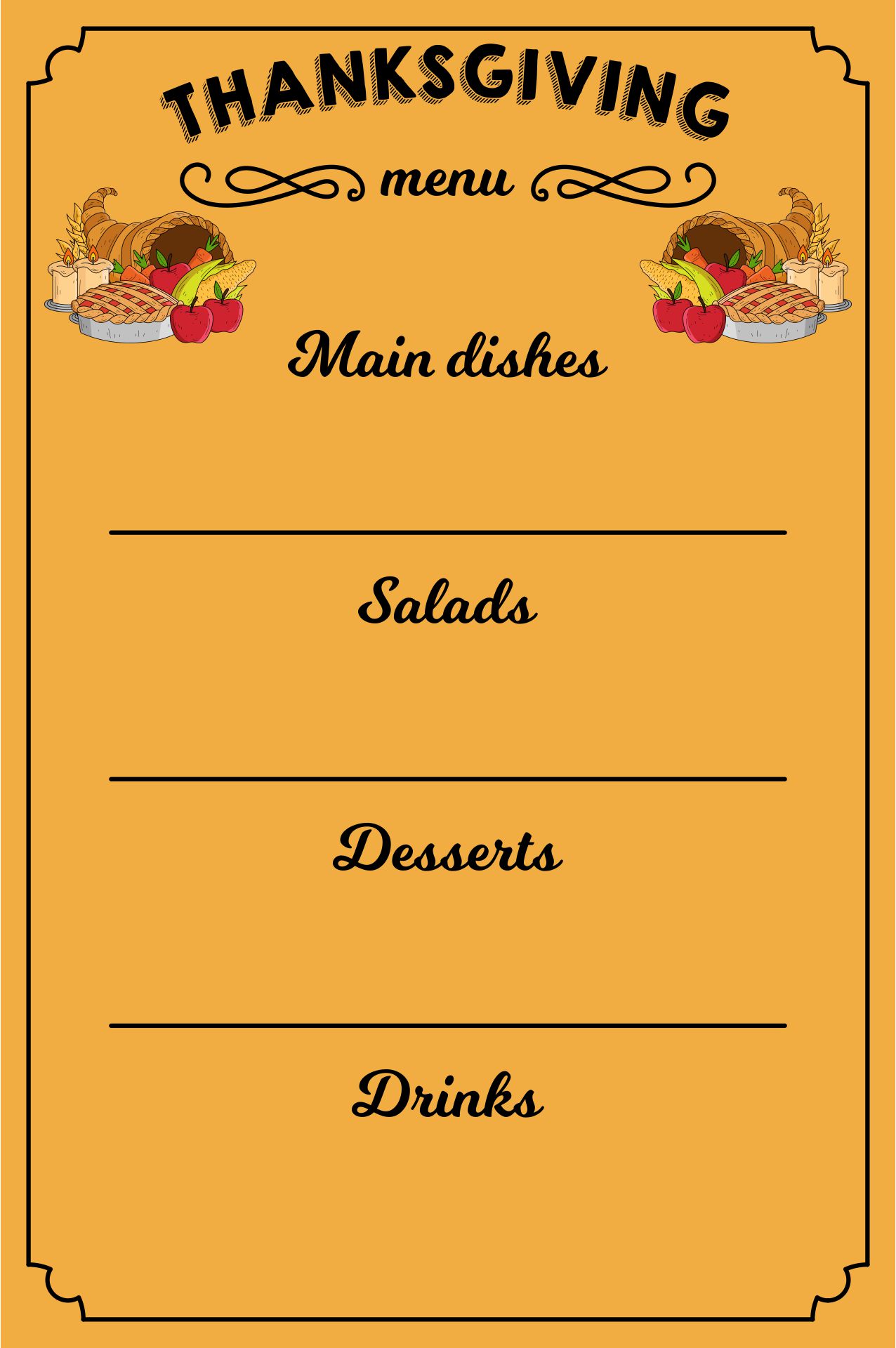 Free Printable Thanksgiving Menu Templates