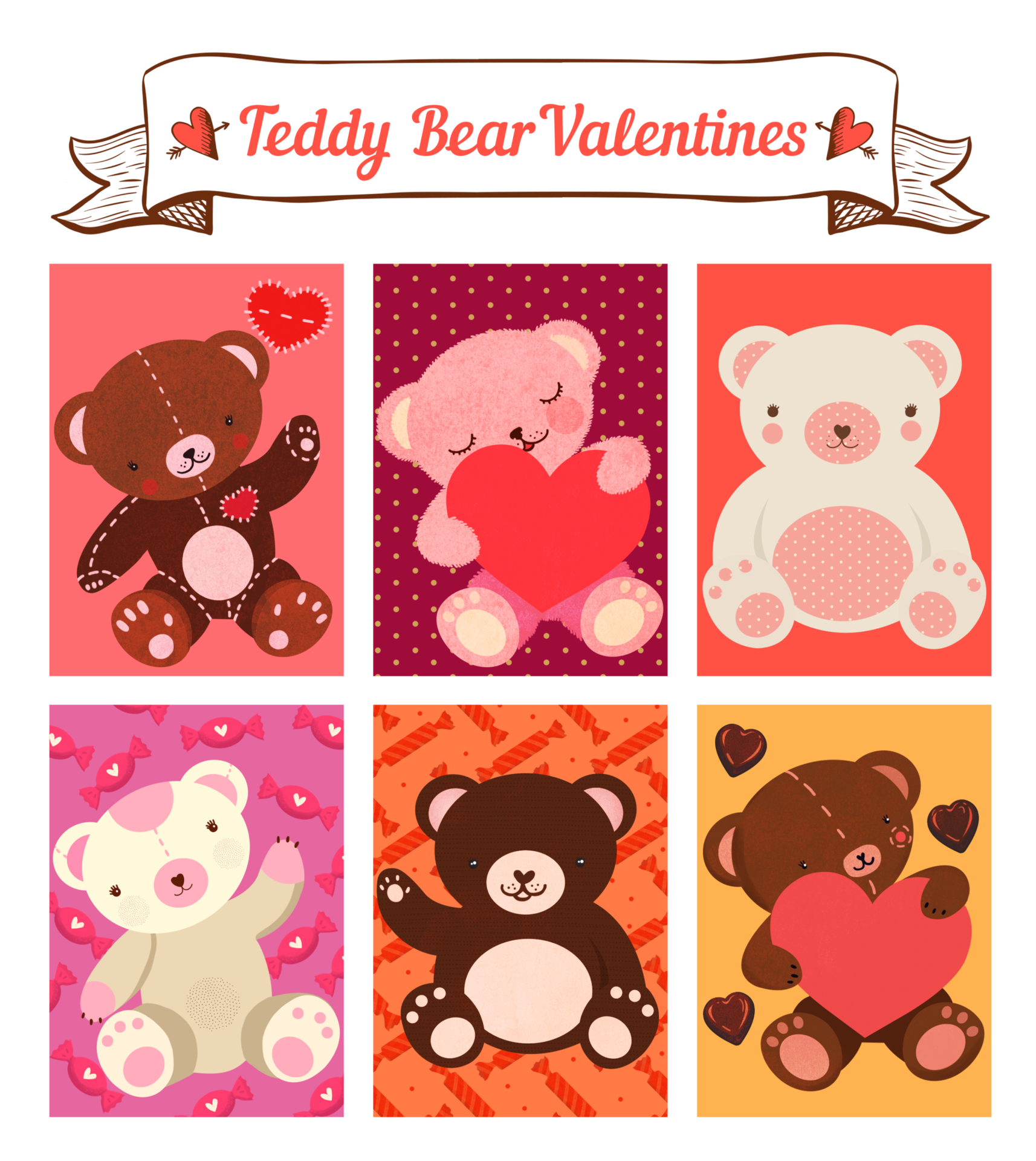 Valentine Gift Tag Printable Teddy Bear