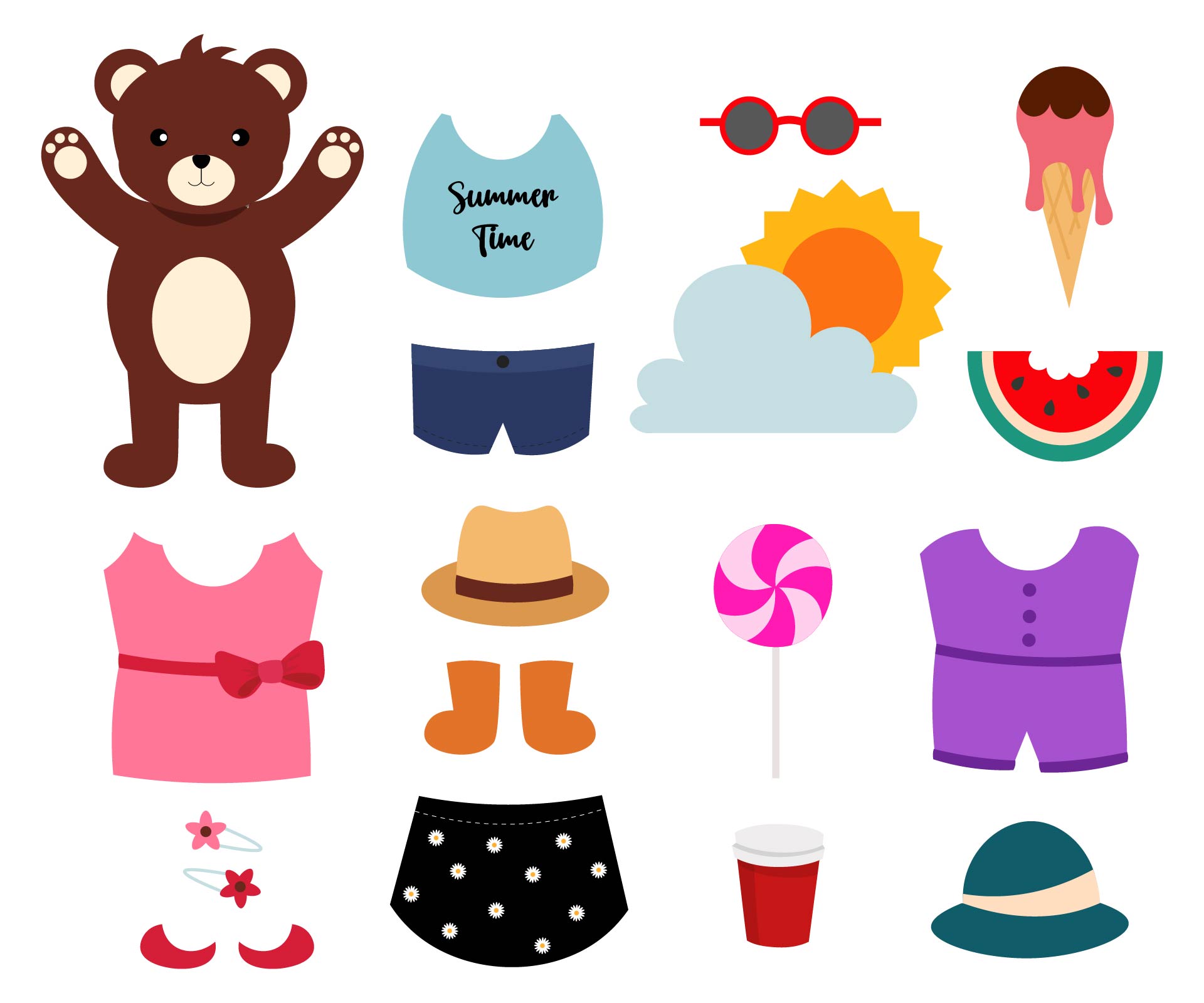 Printable Weather Bear Clothes