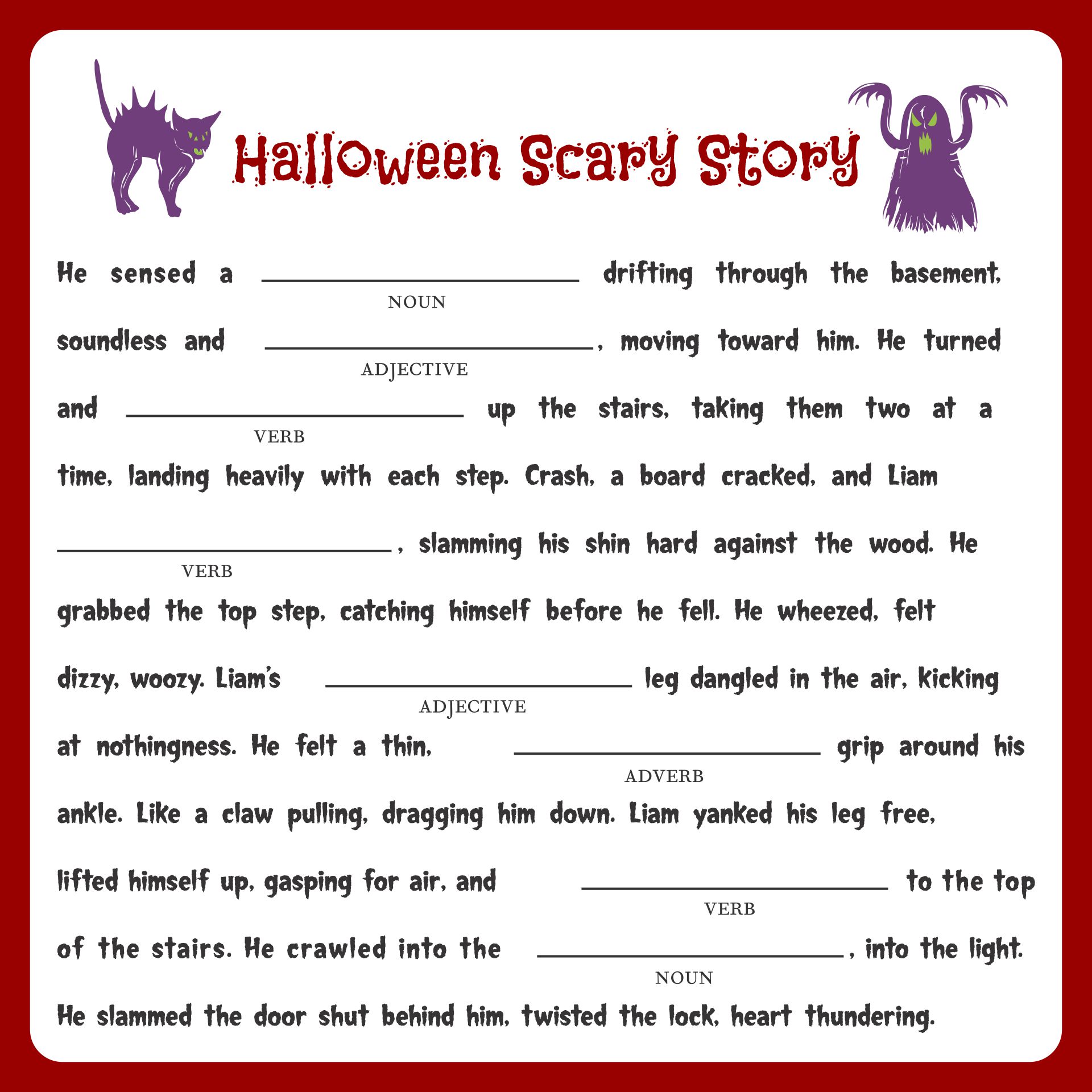 15 Best Halloween Mad Libs Printable Worksheets