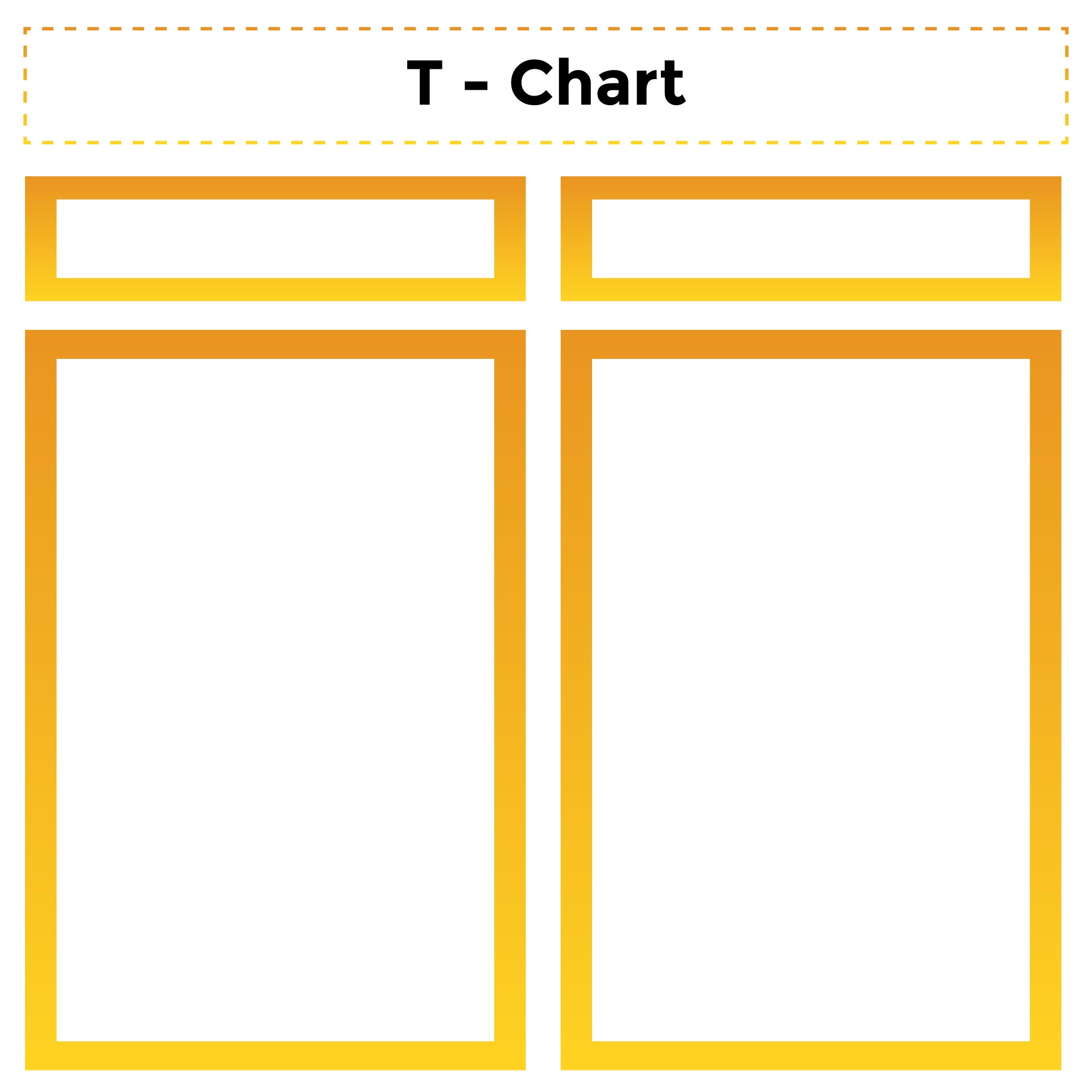 Blank T Chart Graphic Organizer