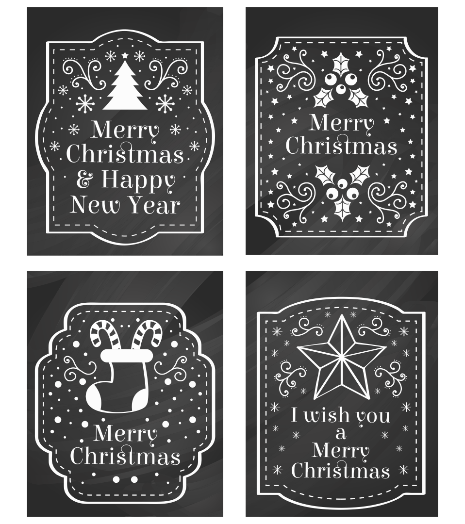  Chalkboard Christmas Printable Tags