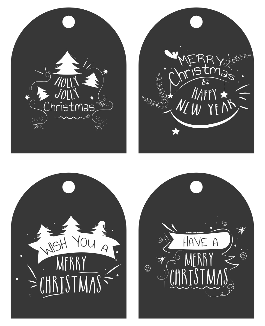 Chalkboard Christmas Printable Tags
