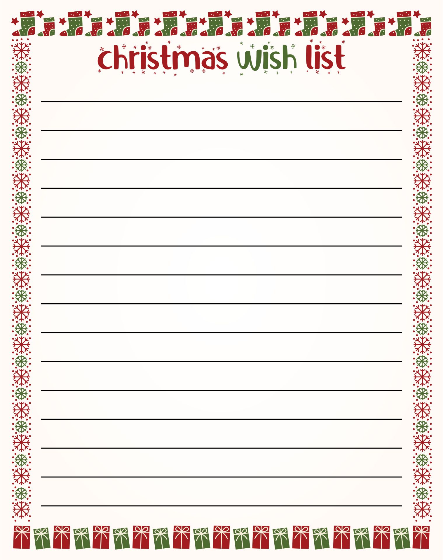 15 Best Free Printable Christmas Wish List Templates - printablee.com