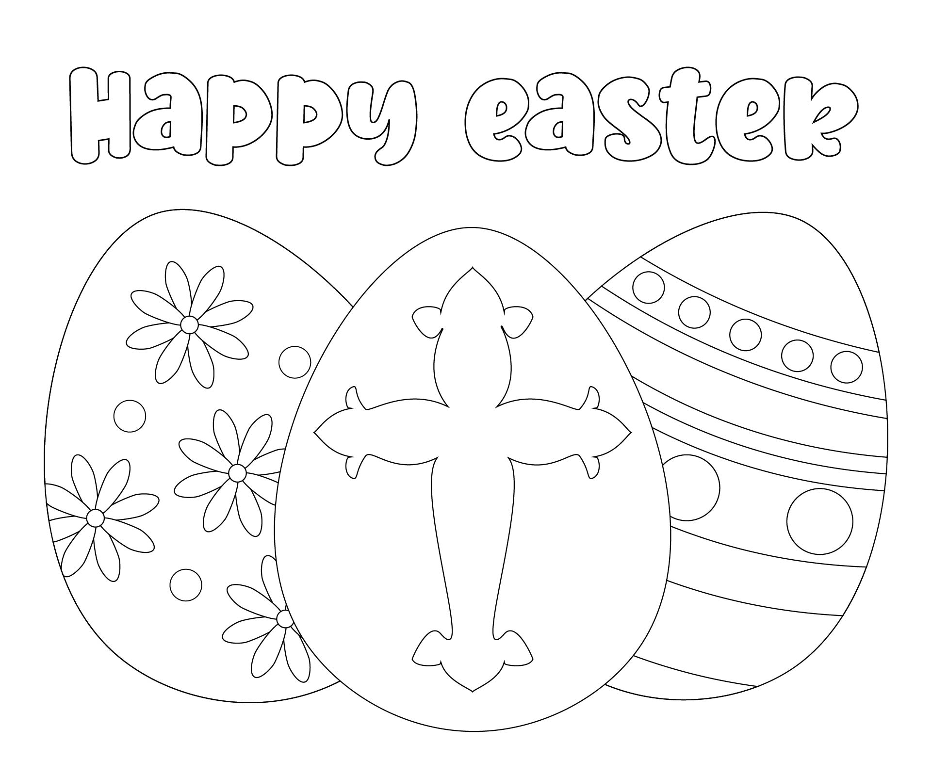 Easter Egg Cross Coloring Page