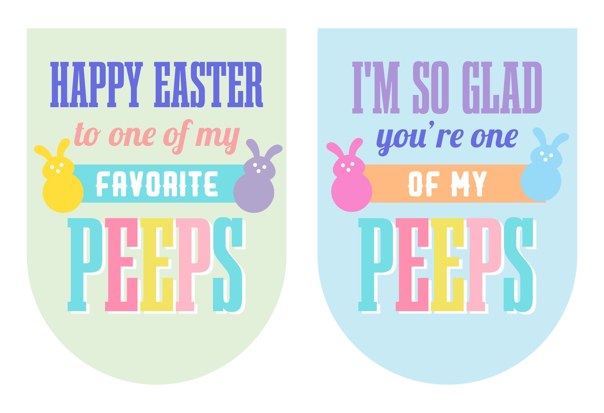 Easter Favorite Peeps Printable Tags