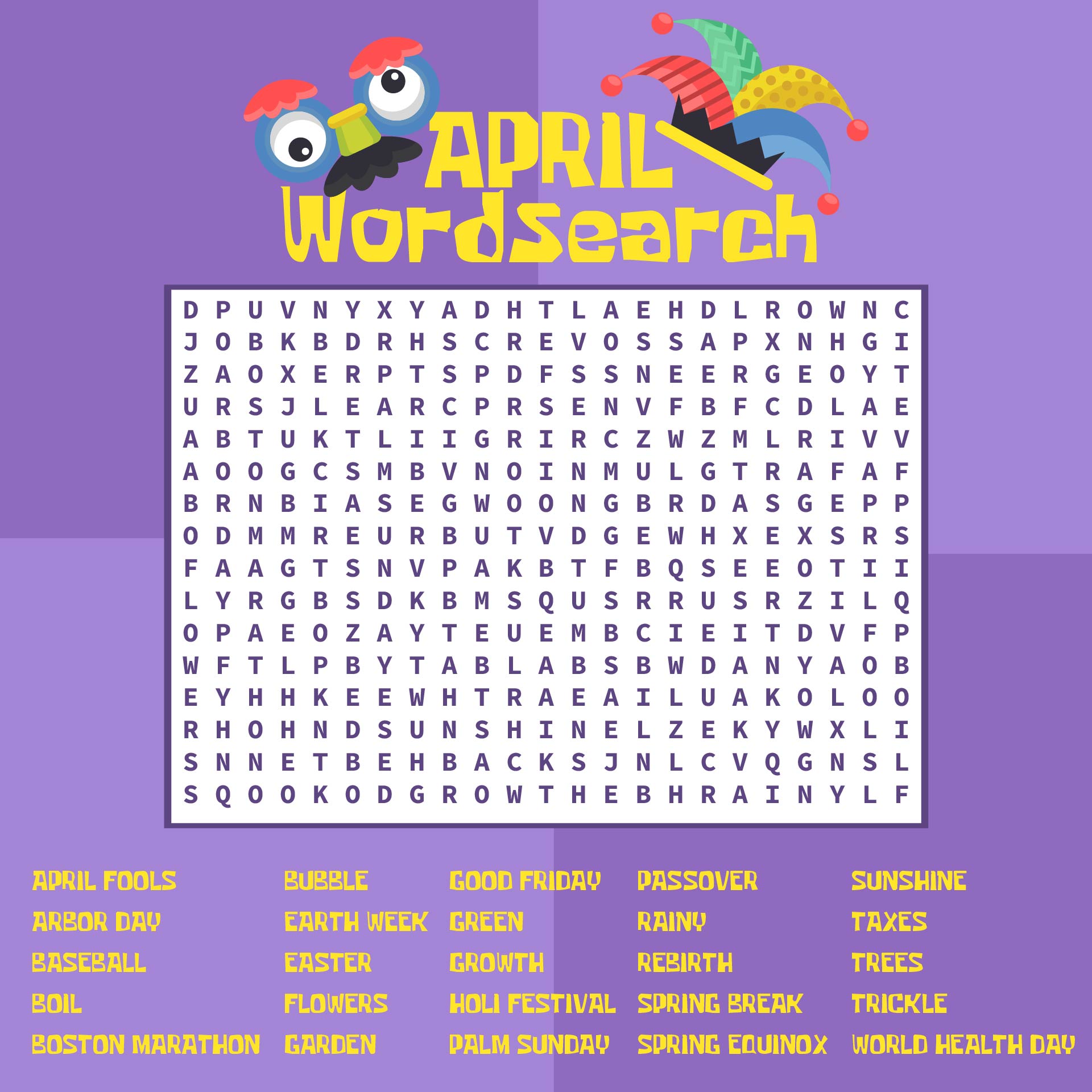 Hard Word Search Puzzles