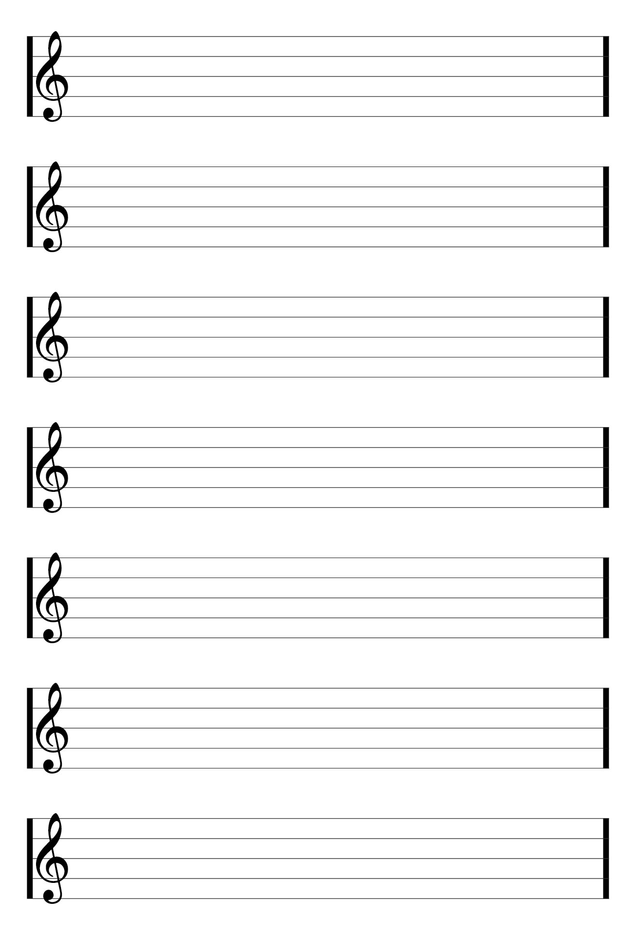 Printable Blank Music Staff Paper