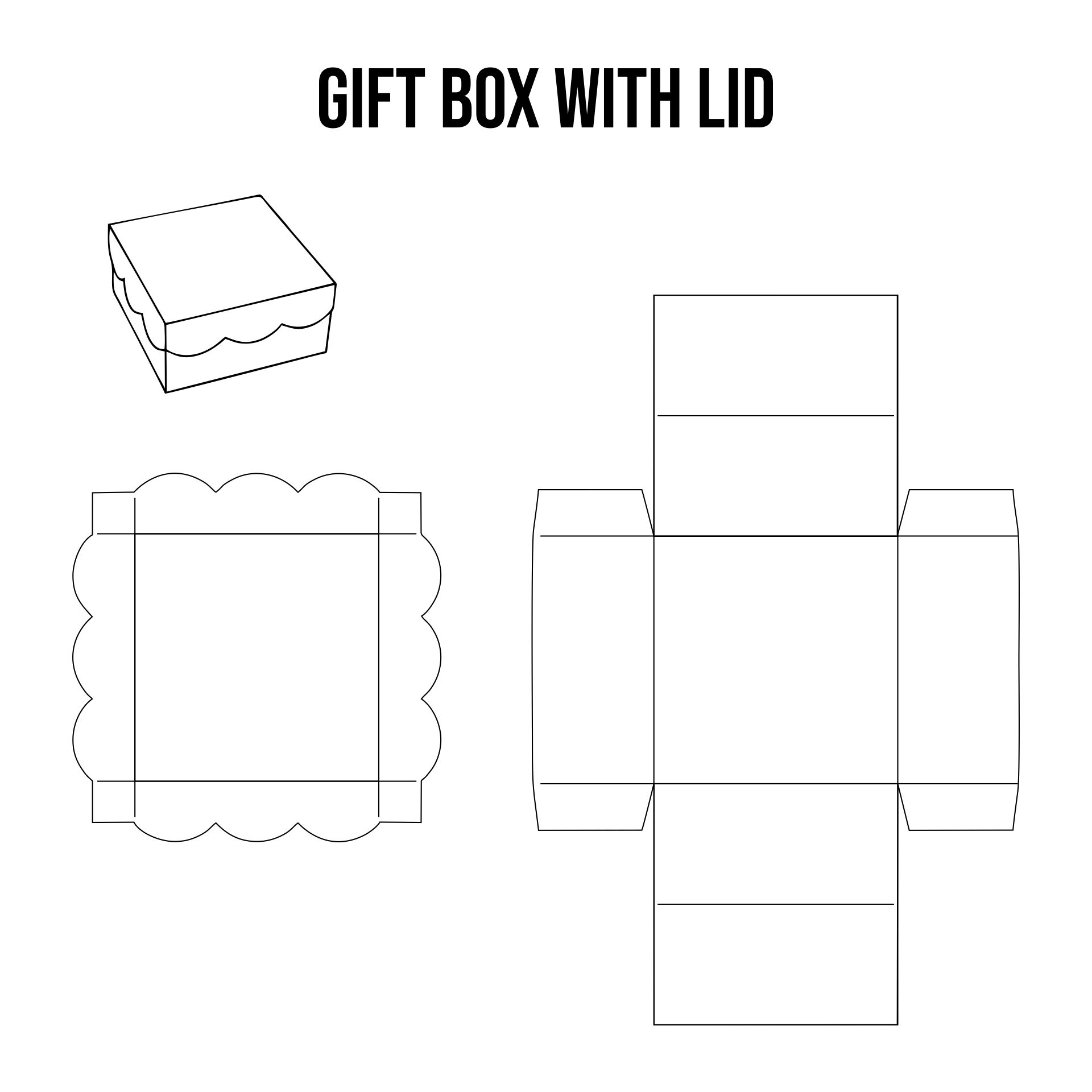 5 Best Gift Box With Lid Template Printables Printablee Com