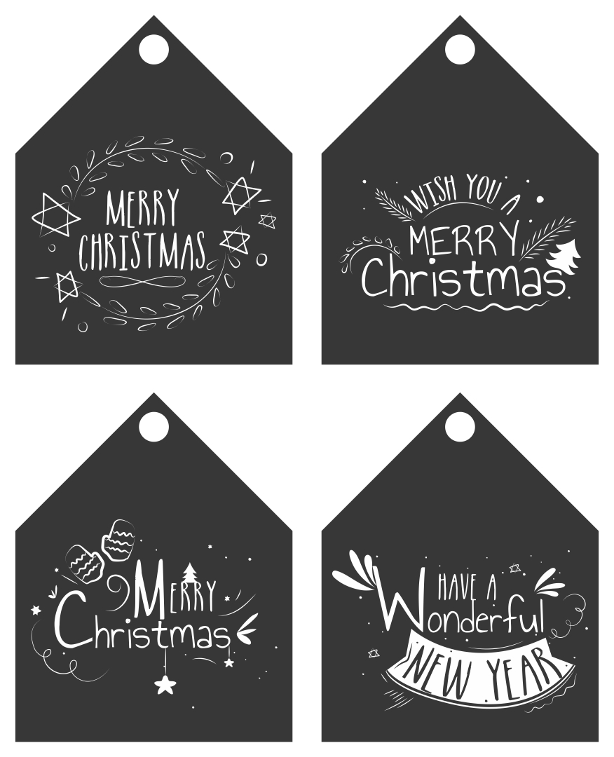 Printable Christmas Gift Tags Chalkboard
