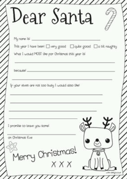 6 best images of coloring printable santa letter template free dear 
