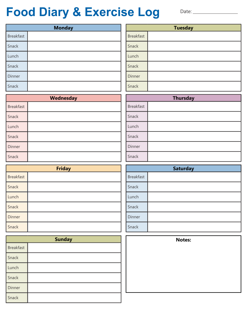 Pain Log Template from www.printablee.com