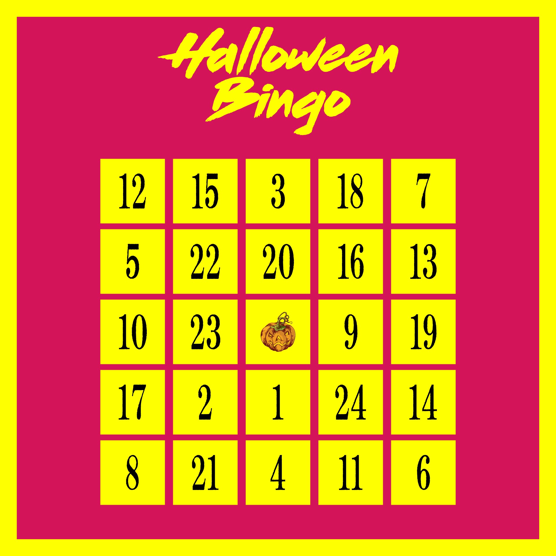 Printable Halloween Bingo Game Cards