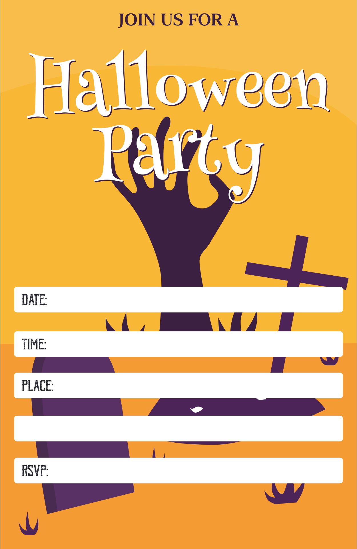 Black and White Halloween Invitations Printable 