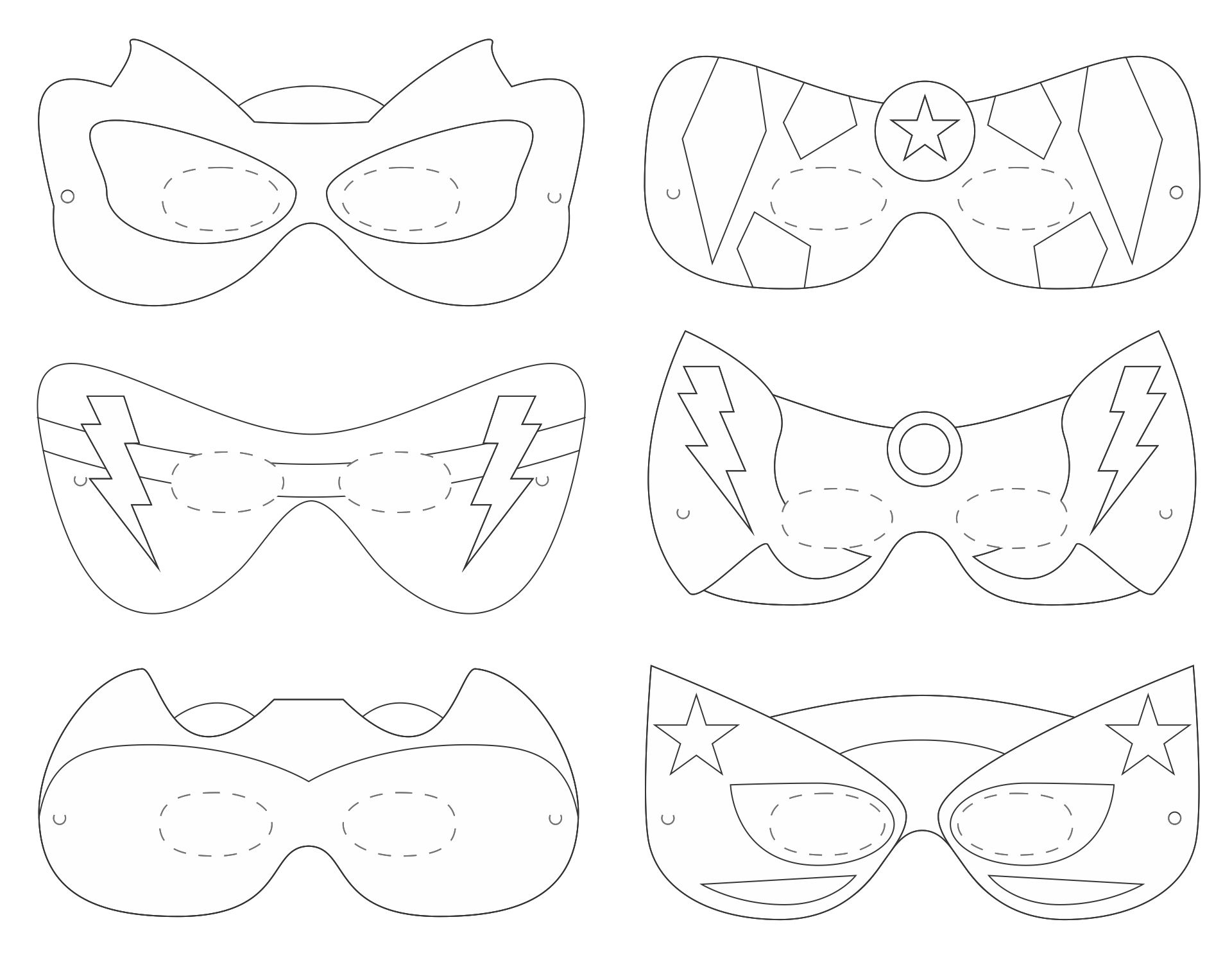 Superhero Mask Coloring Page