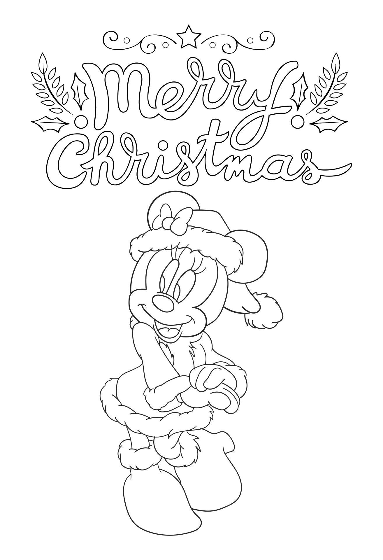 Minnie Christmas Coloring Pages