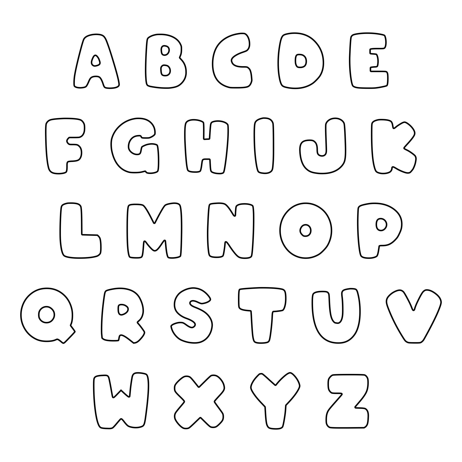 Printable Bubble Letters to Trace