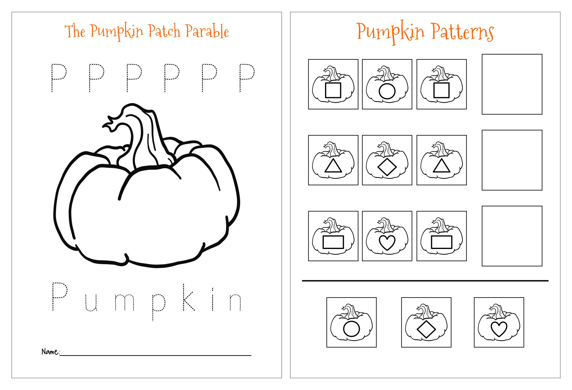 Pumpkin Patch Parable Printable