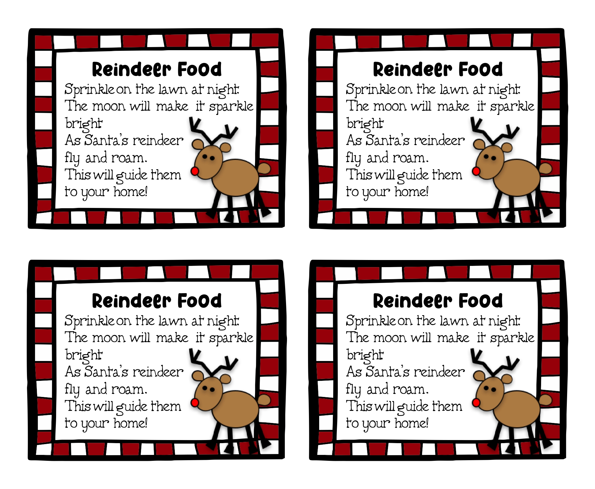 Reindeer Food Poem Printable