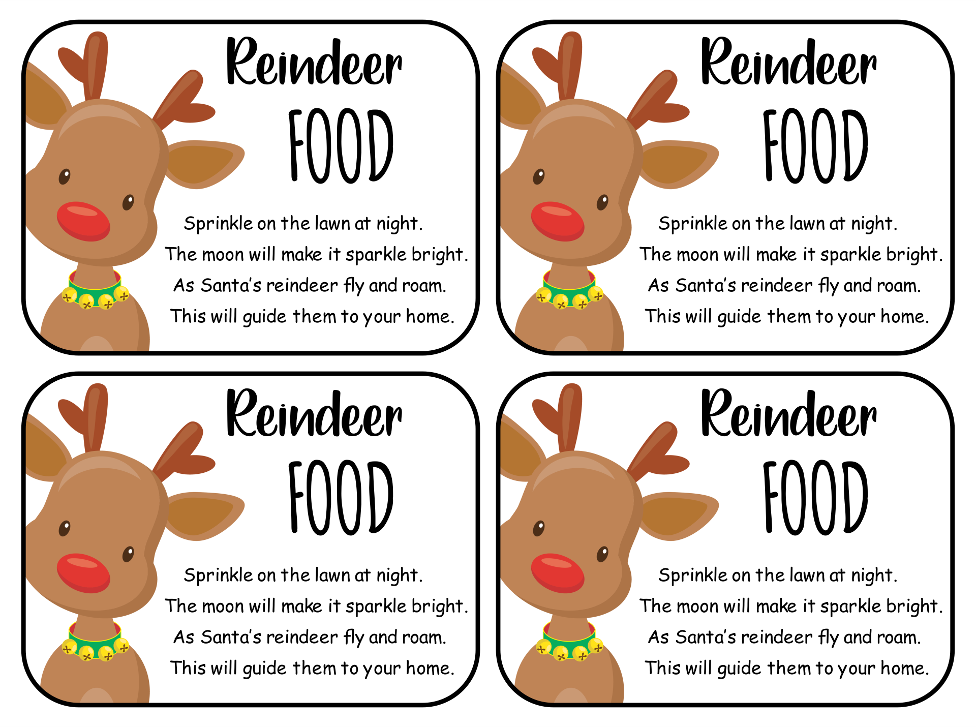 Free Printable Reindeer Food Poem Printable Form Templates And Letter