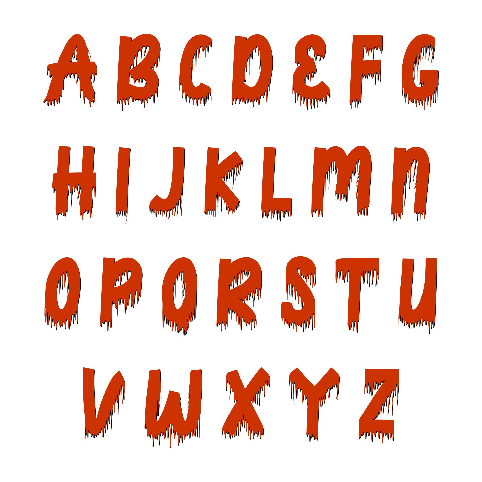 Scary Alphabet Letters Templates