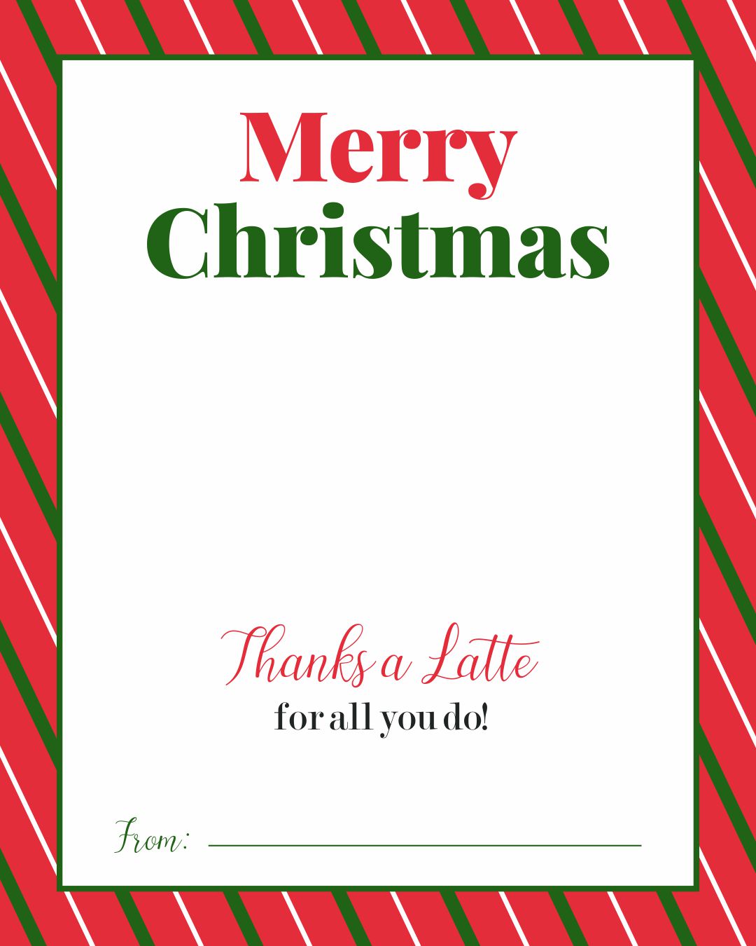 Thanks a Latte Printable Christmas