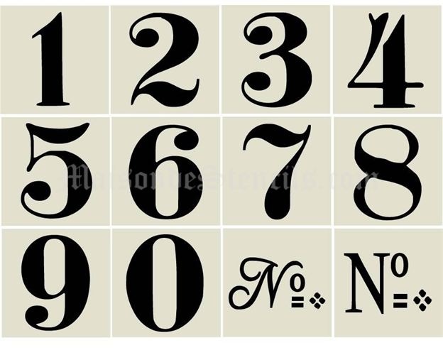 Old English Number Stencils