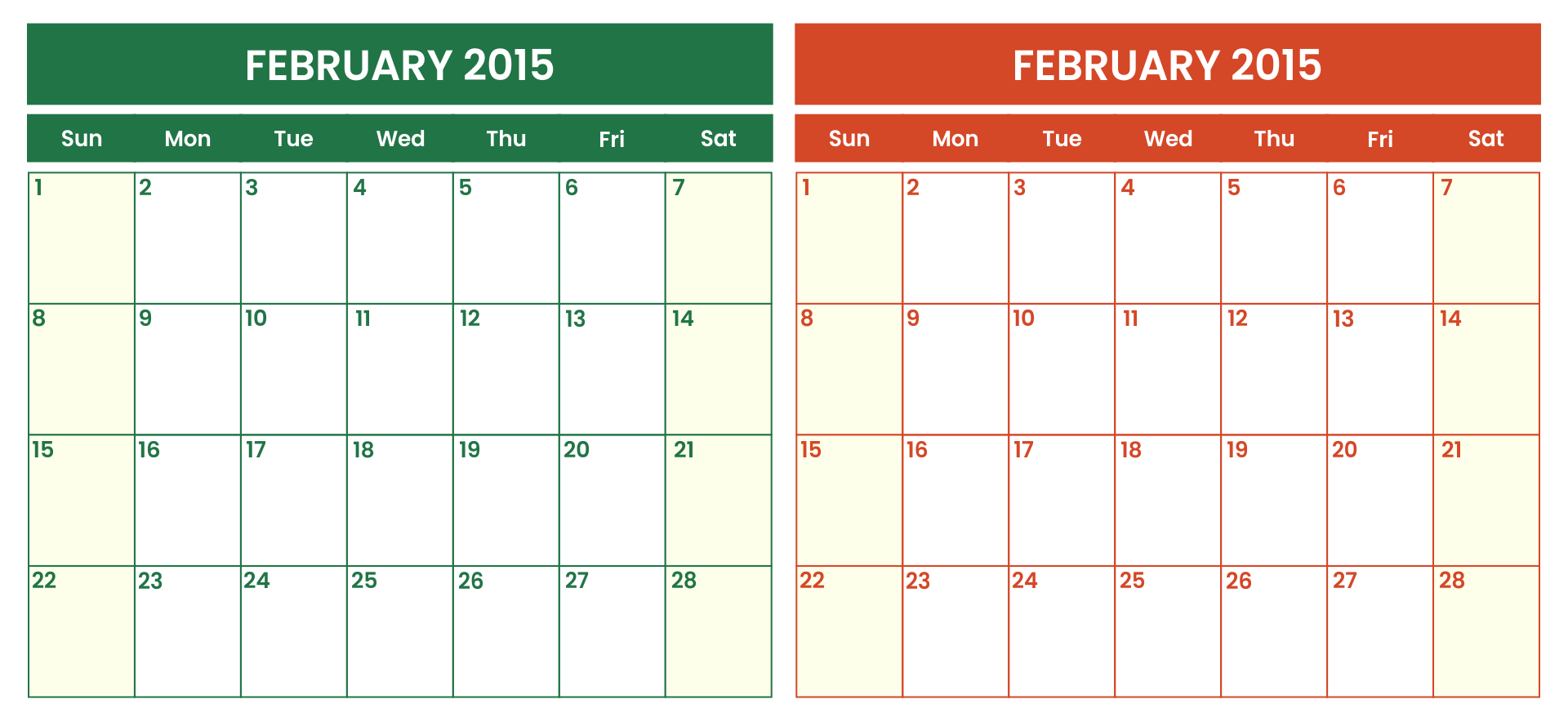 WinCalendar 2015 Calendar Printable