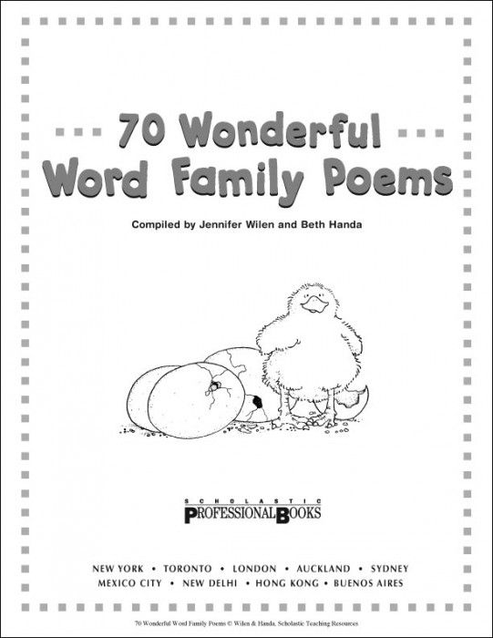 70 Wonderful Word Family Poems