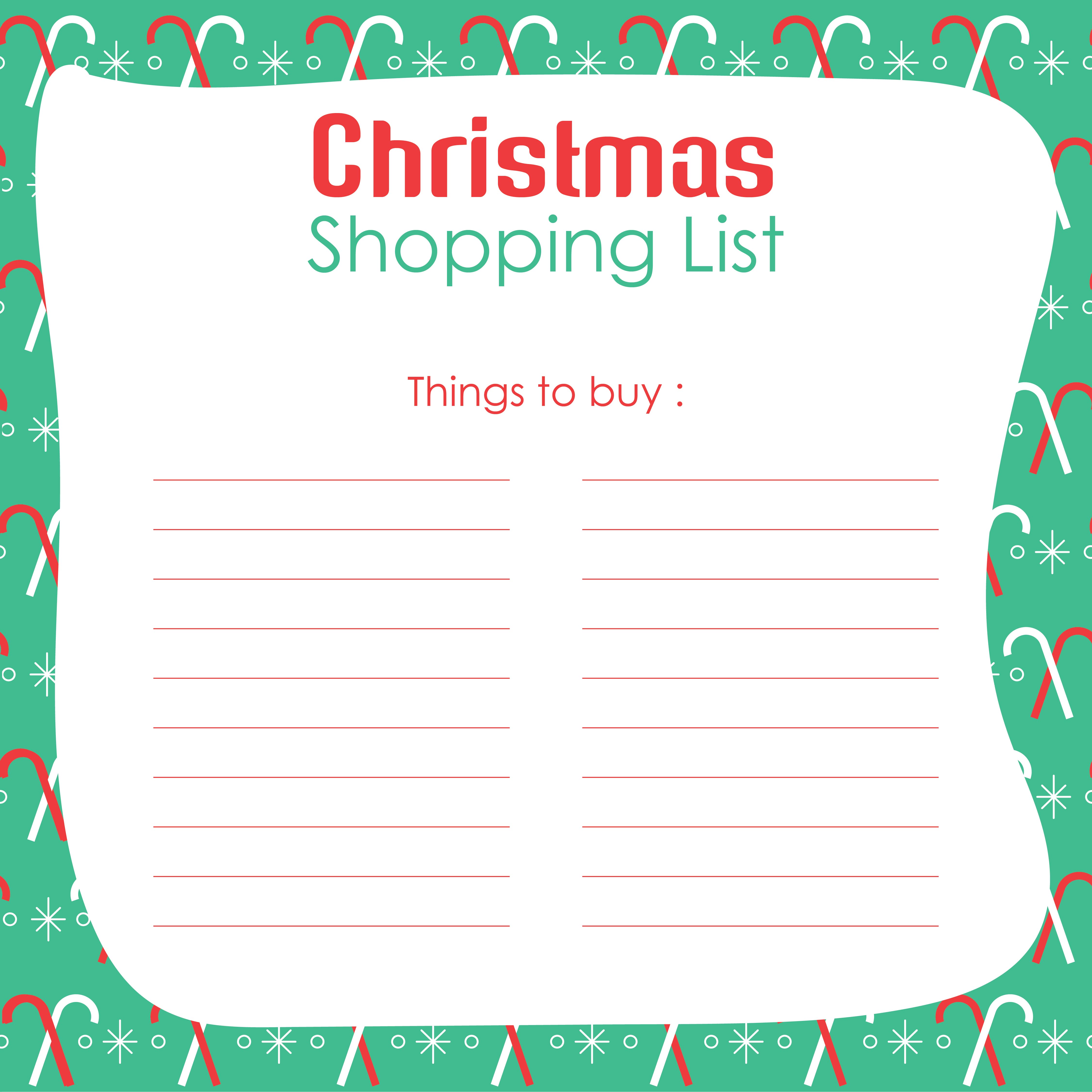 Christmas Shopping List Template Google Docs Printable Word Searches