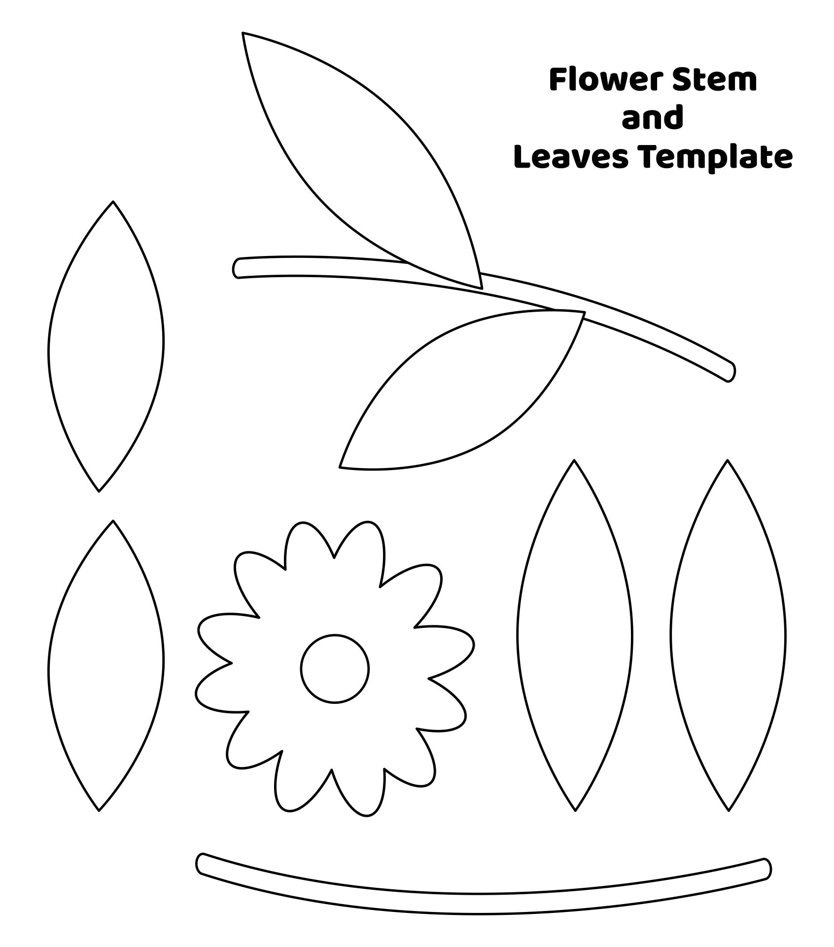 Flower Stem and Leaves Template