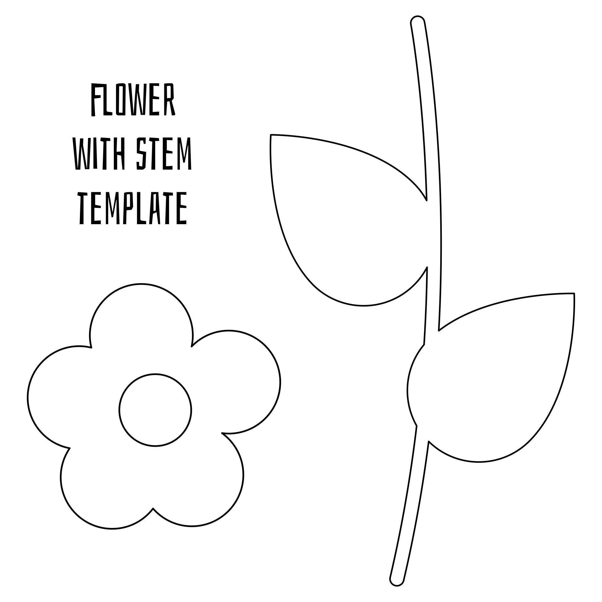 Flower with Stem Template Printable