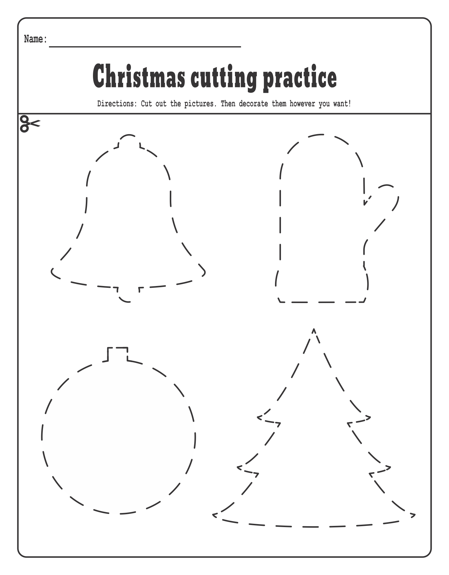 Preschool Christmas Activities Printables