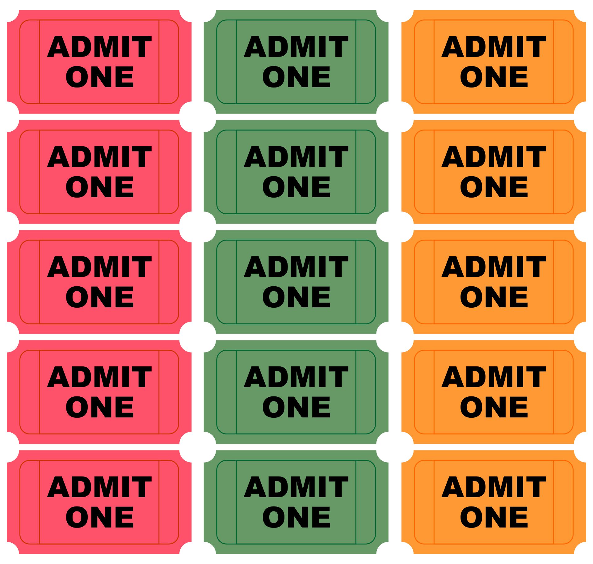 10 Best Free Printable Admit One Ticket Templates Printablee