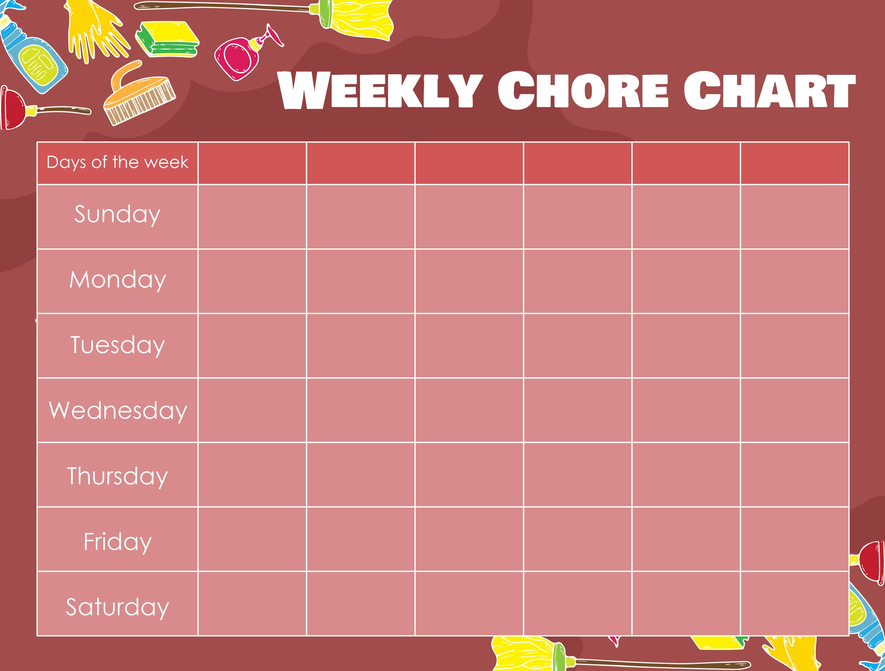 Printable Blank Chore Chart Templates