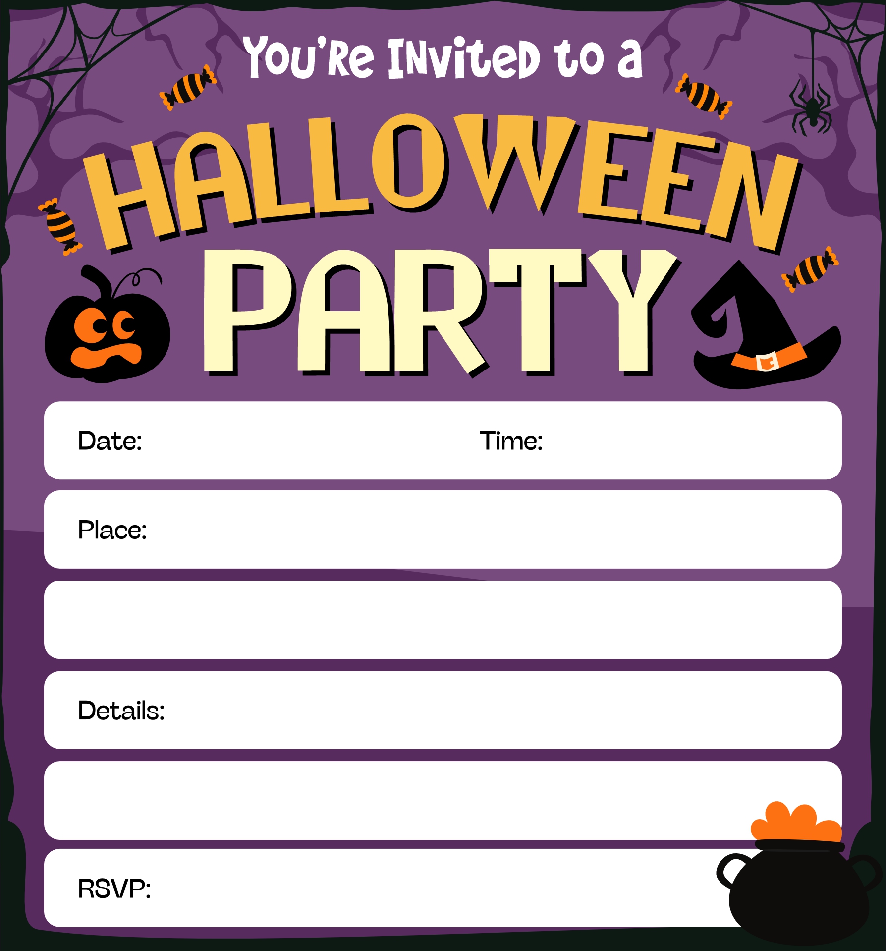 Blank Halloween Invitation Templates