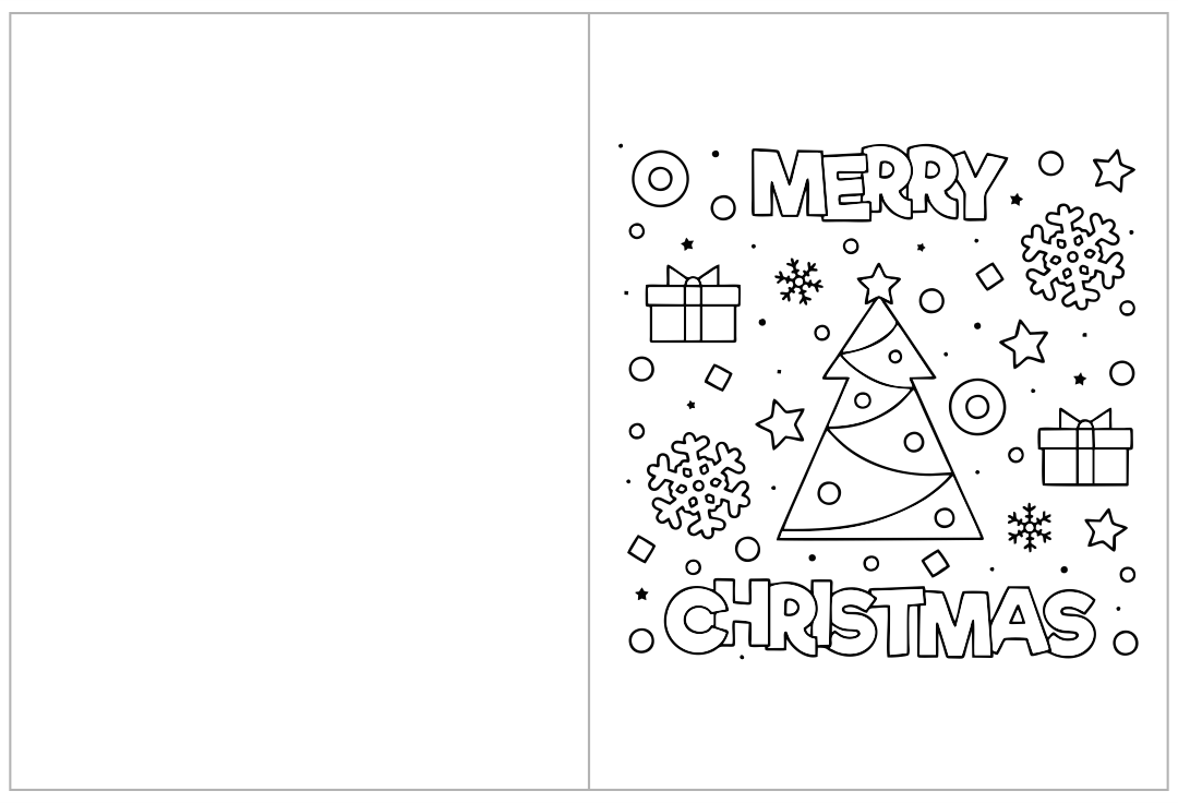 Printable Christmas Coloring Cards Kids