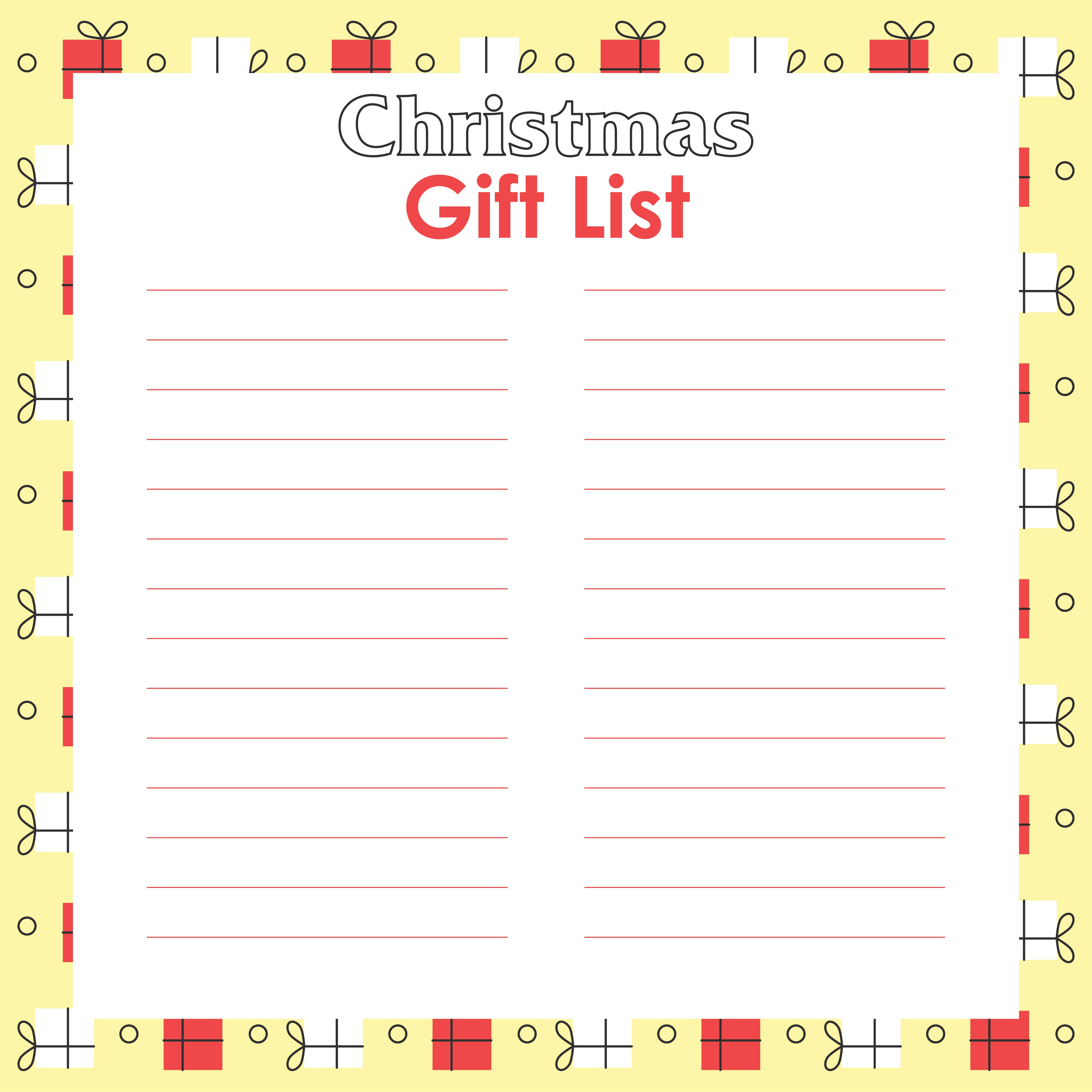 Printable Christmas Gift List