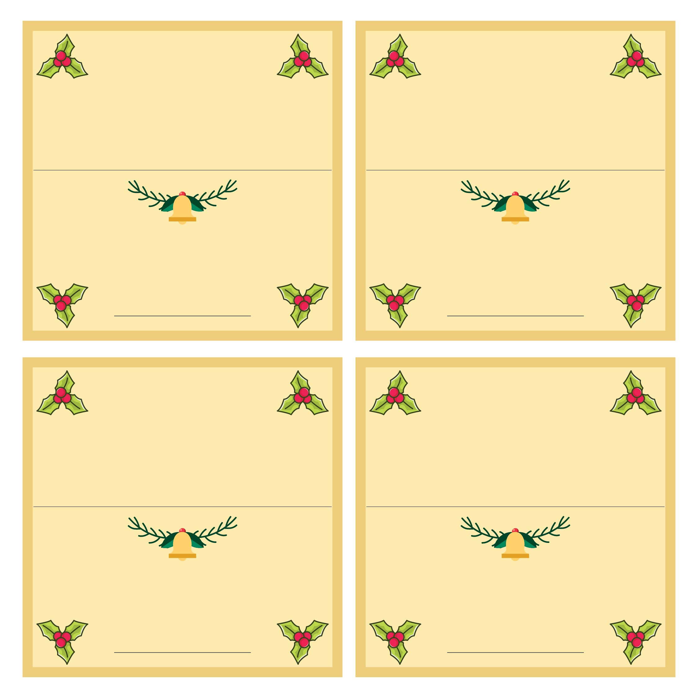 Free Printable Place Card Templates Christmas