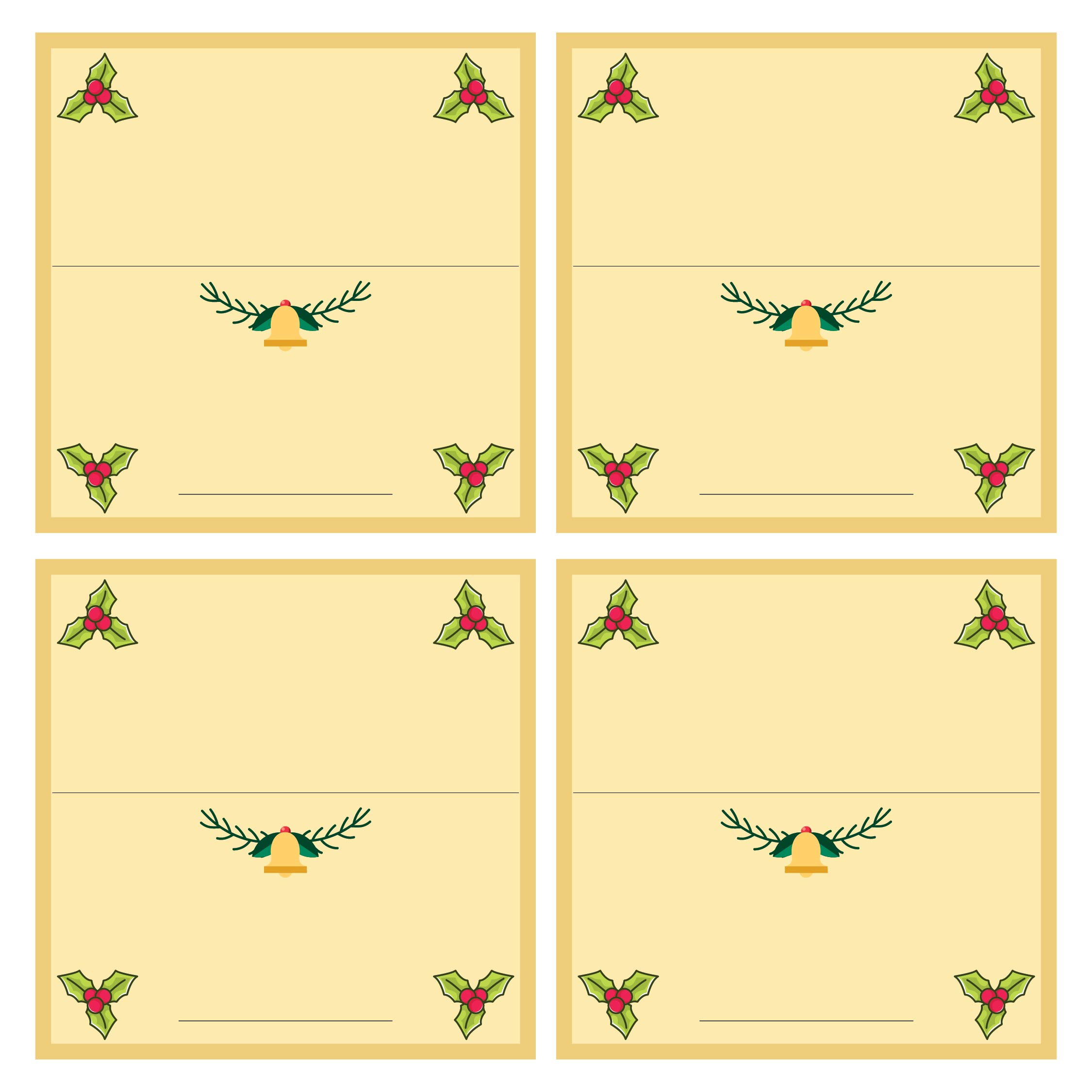 Free Printable Christmas Place Cards Template Printable Word Searches
