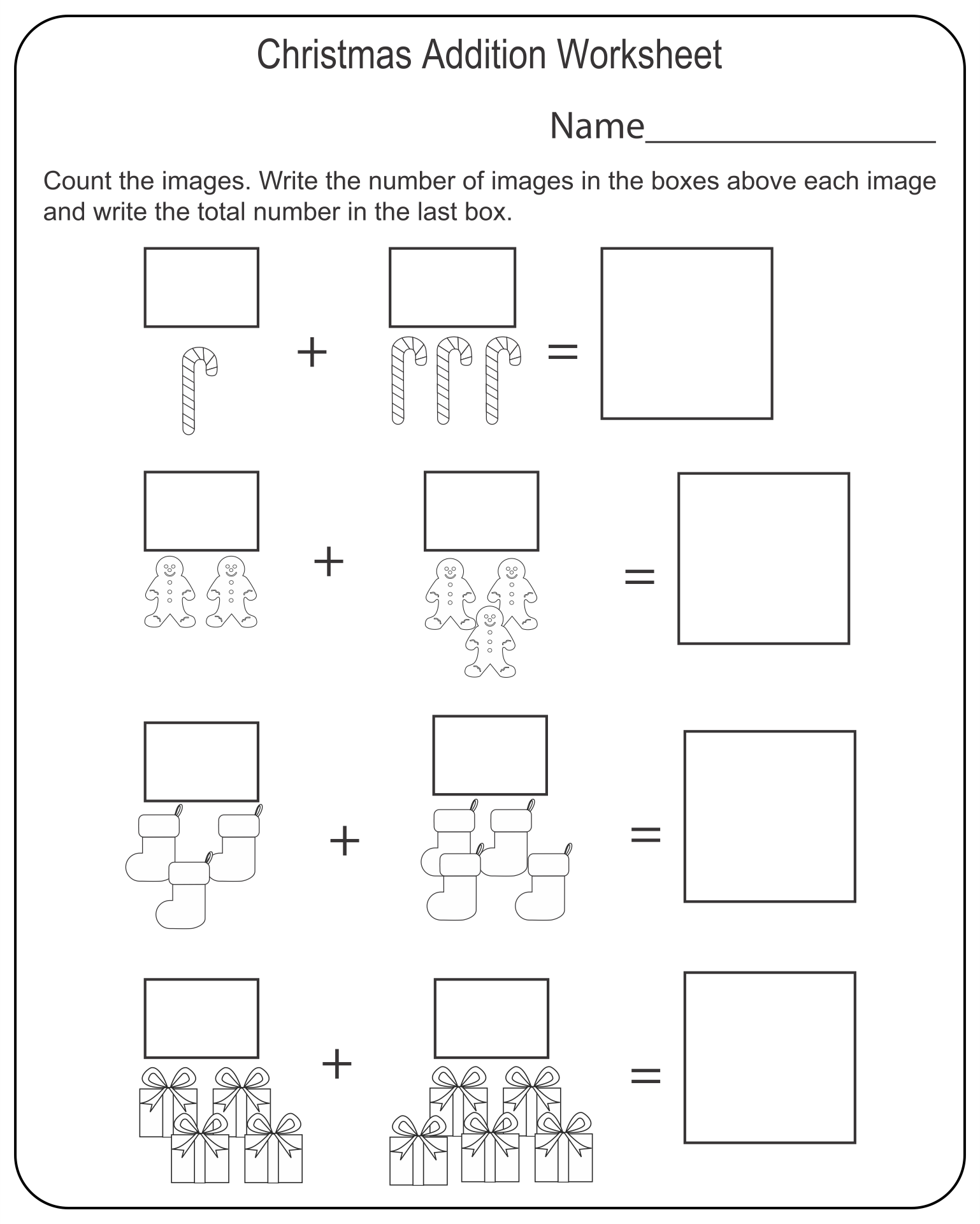 Printable Kindergarten Addition Worksheets