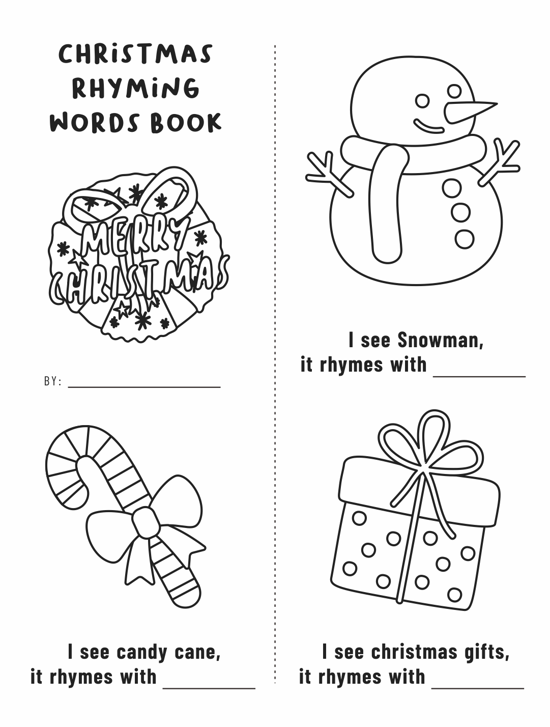 Printable Kindergarten Christmas Books