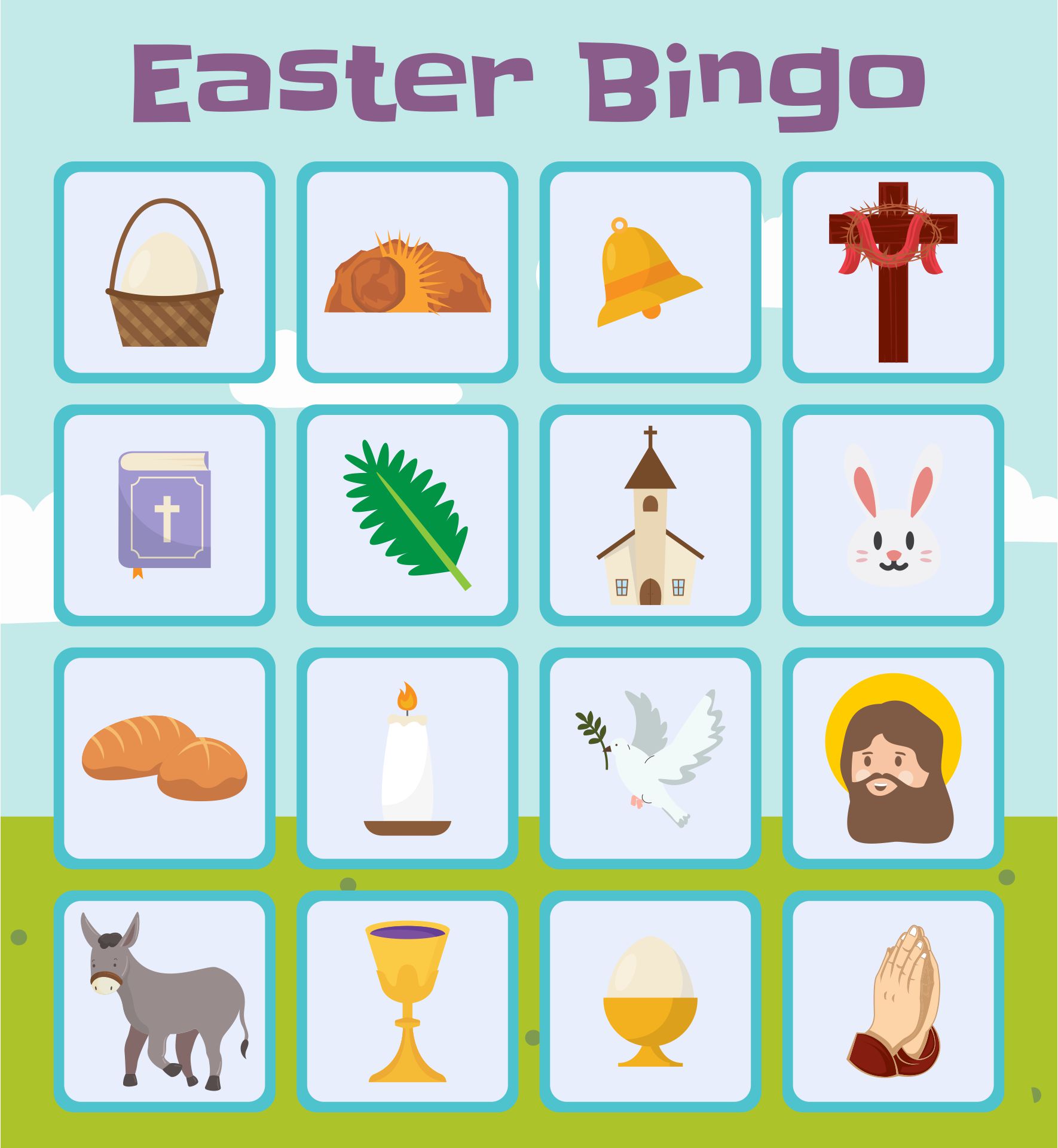 Printable Religious Easter Bingo Cards