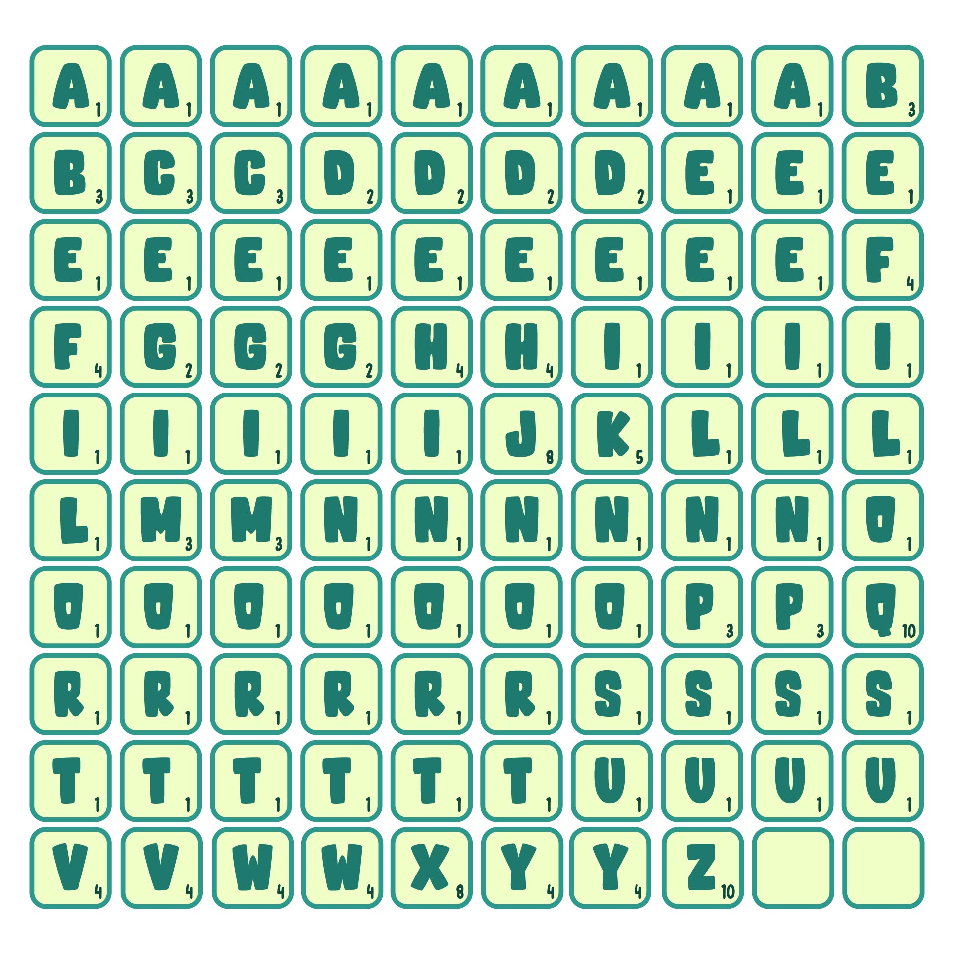 Printable Scrabble Letter Tiles
