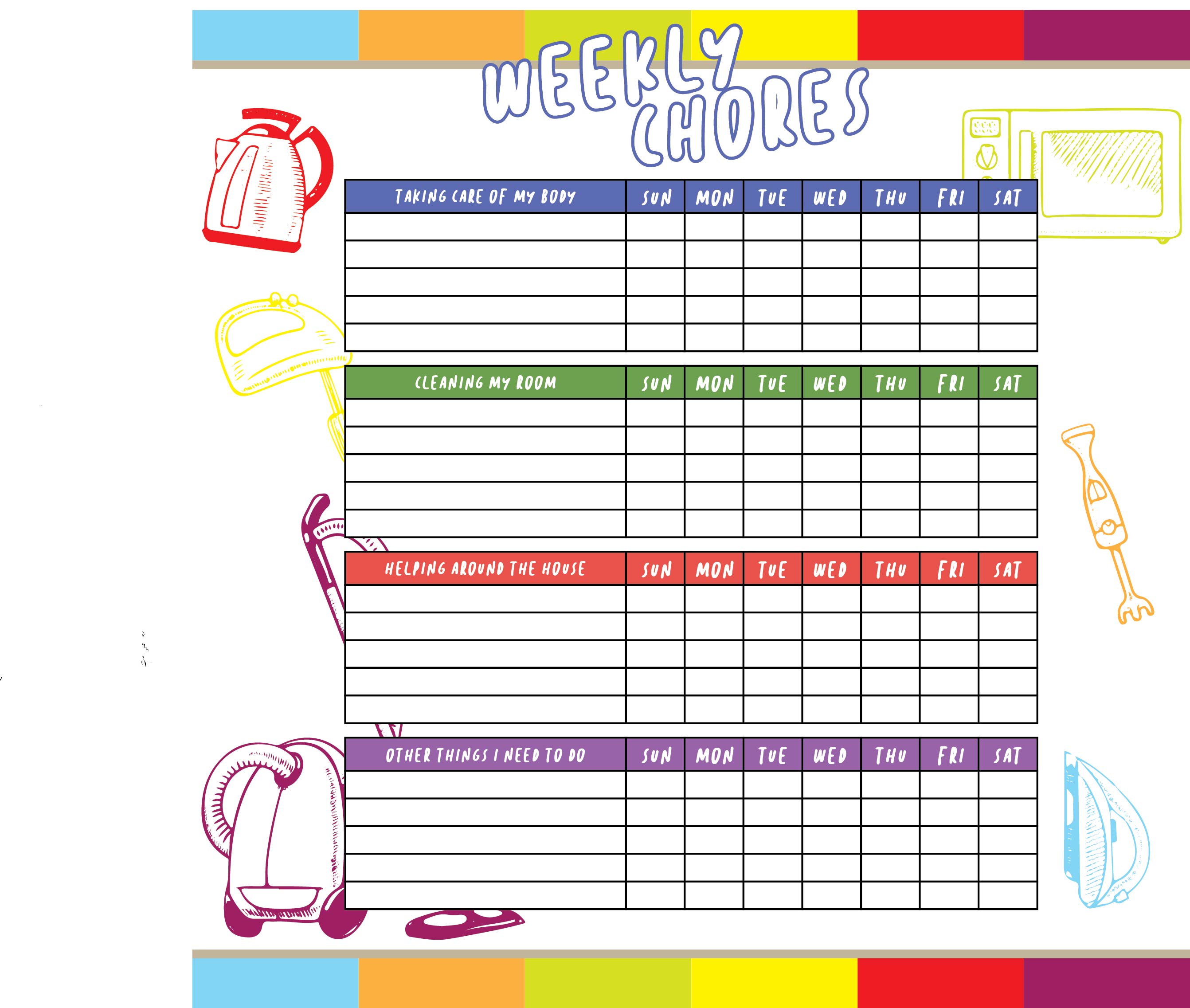 Blank Weekly Chart